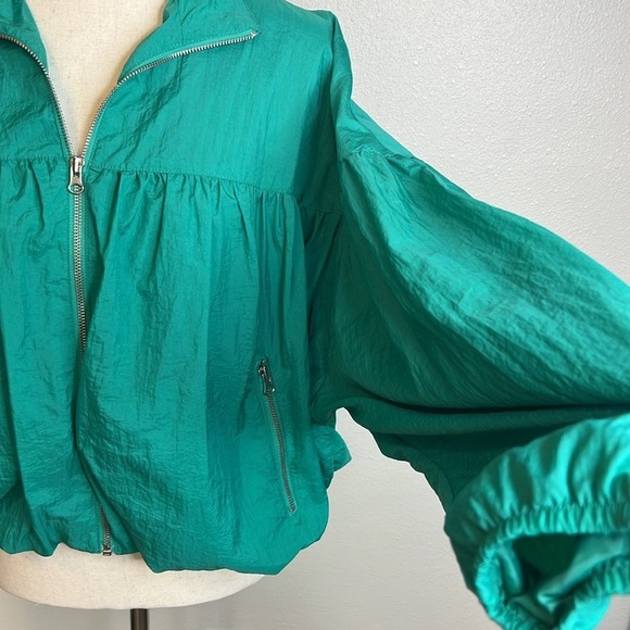 Free People Balloon Bomber Jacket M Y2K Bubble Hem Slouchy Whimsy grunge Fairy - Picture 12 of 16